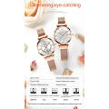 OLEVS Brand Lady Young Girls Stainless Steel Mesh Beatiful Dress Quartz WristWatch  Factory OEM Watch Logo